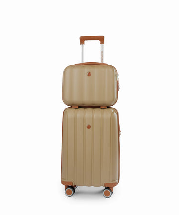 Sky Line 20+14 Inch Hand Bag Beige X Brown